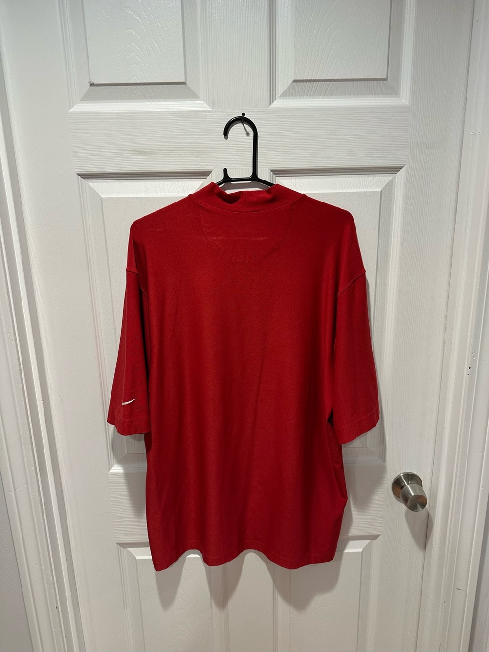 Nike Golf Dri-Fit UV Mock Neck Shirt Mens Large Red Royal Oaks Country Club - Picture 5 of 7